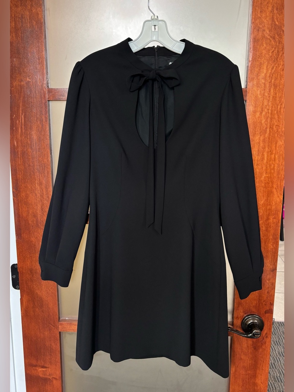 Jill Jill Stuart Long-Sleeve Tie-Neck A-Line Dress